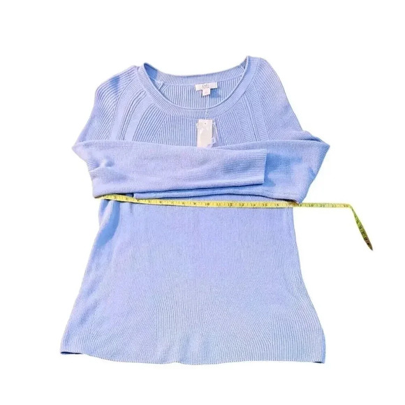 New Croft & Barrow Women's Size L Blue Knit Pullover Sweater Scoop Neck - Picture 2 of 9